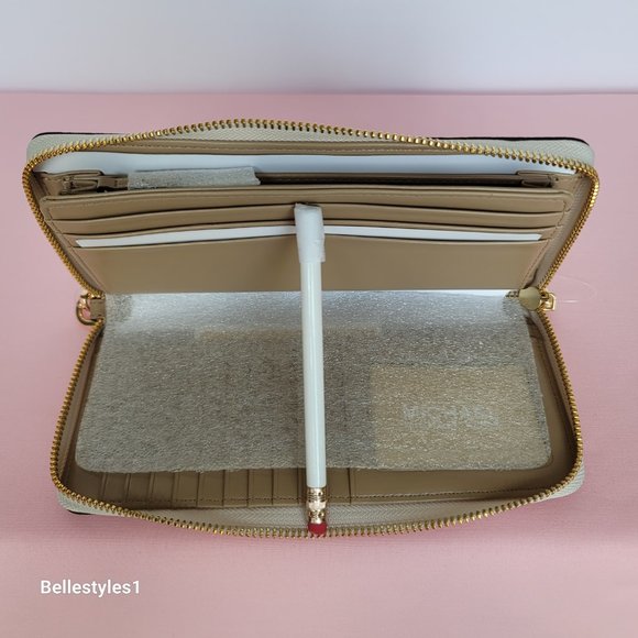 MICHAEL KORS Jet Set Travel Continental Signature Logo Colorblock Stripe Wallet - Picture 12 of 16